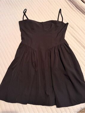 Black Spaghetti-Strap A-Line Dress